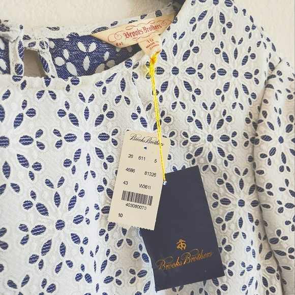 Brooks Brothers Short Sleeve Chambray Eyelet Dress